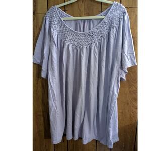 Woman Within Shirt Plus Size 4X XXXX 34 36 Purple Top Blouse Plus Freebie 5x